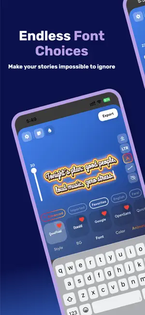 Fonta: Font Story for IG screenshot 1