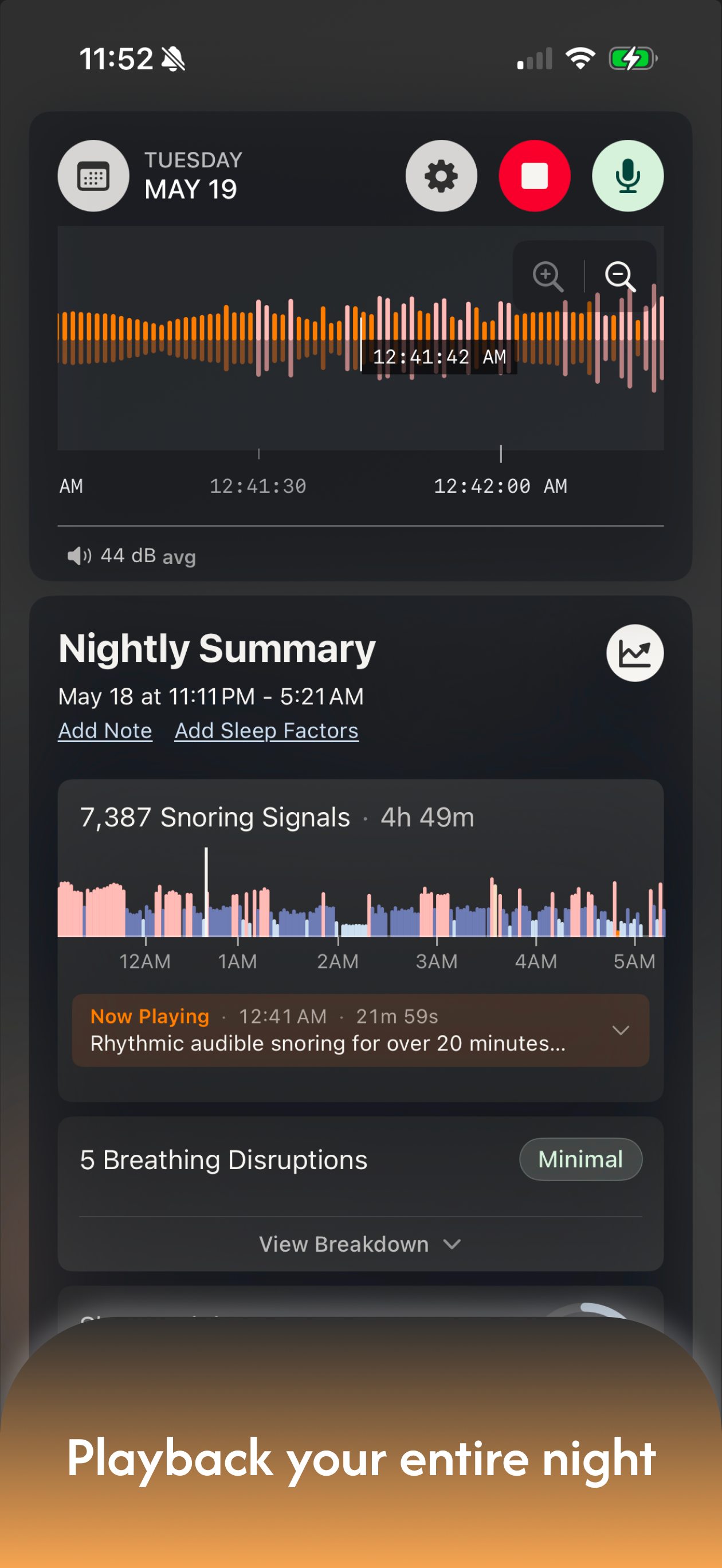 Snore Timeline: Sleep Tracker screenshot 5