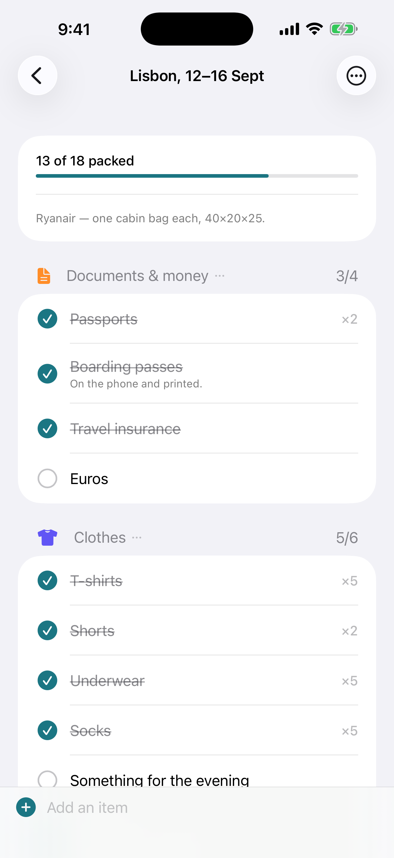 Ticklist: Packing Lists screenshot 2