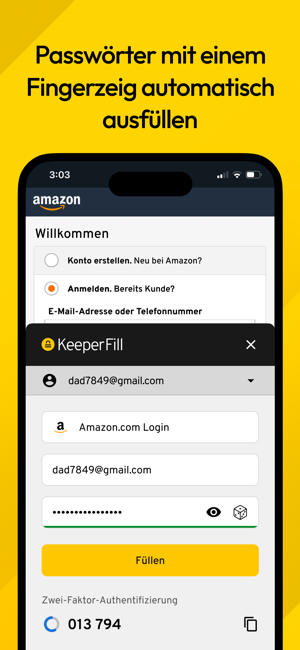 Keeper Passwort-Manager Screenshot
