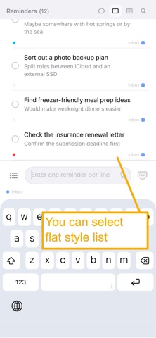 Reminder Inbox iPhone screenshot