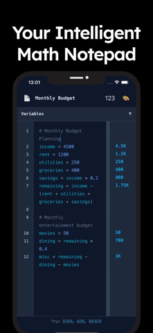 NoteCalc: a Notepad Calculator Screenshot 2 of 3