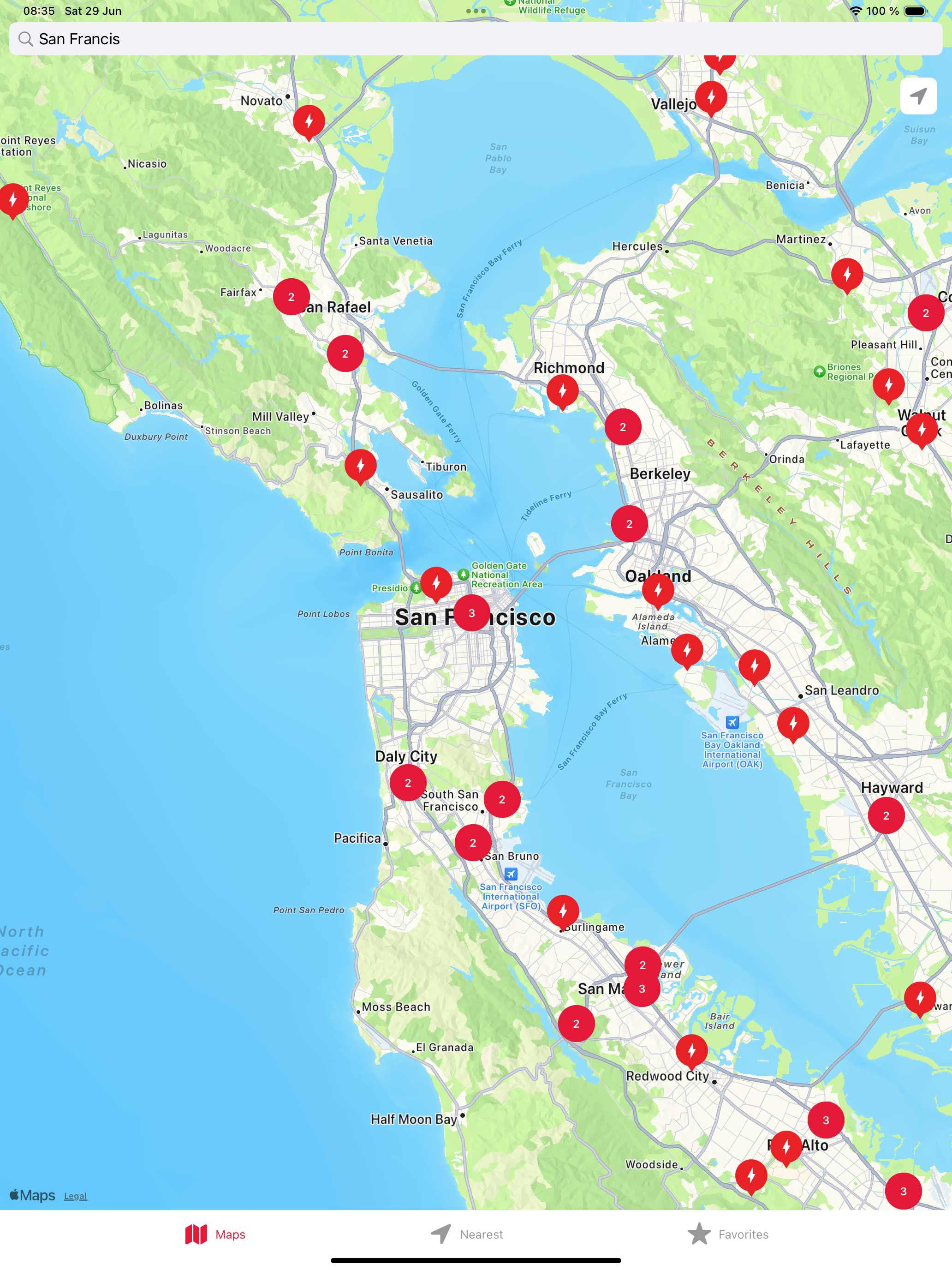 Supercharger for Tesla • Map