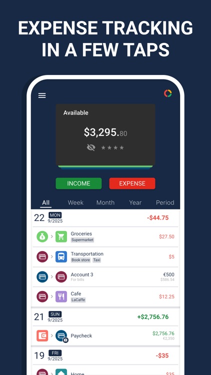 Budget: expense tracker, money