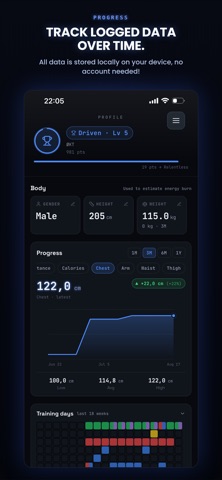 ØKT: workout logger screenshot
