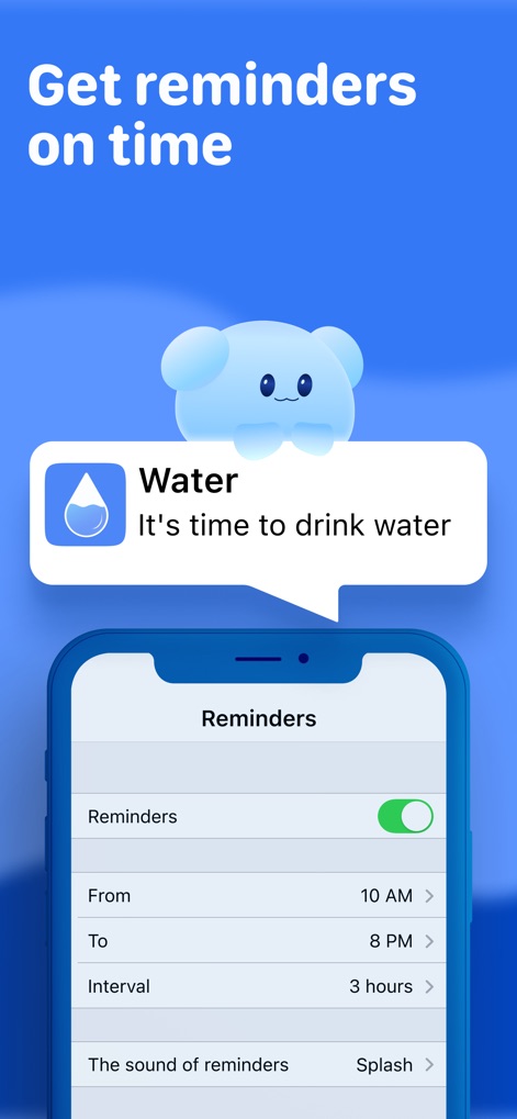Water Tracker. Drink Reminder - This app ensures consistent hydration with customizable reminder intervals and clear notification messages prompting users to drink water.