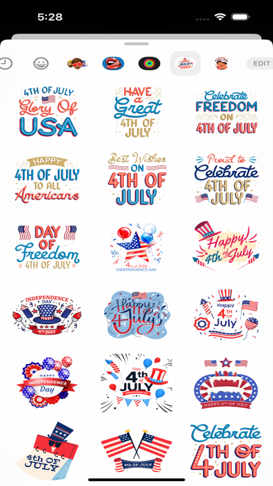 Screenshot #2 pour 4th July Stickers Set