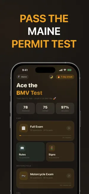 Maine DMV Practice Test 2026 screenshot 1