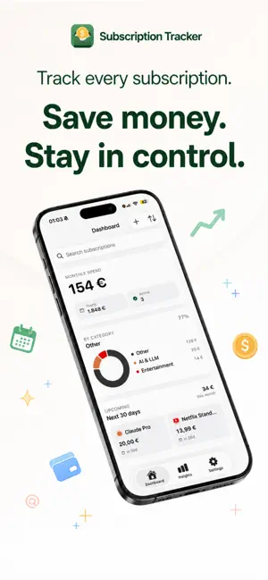 Subtle Subscription Tracker screenshot 1