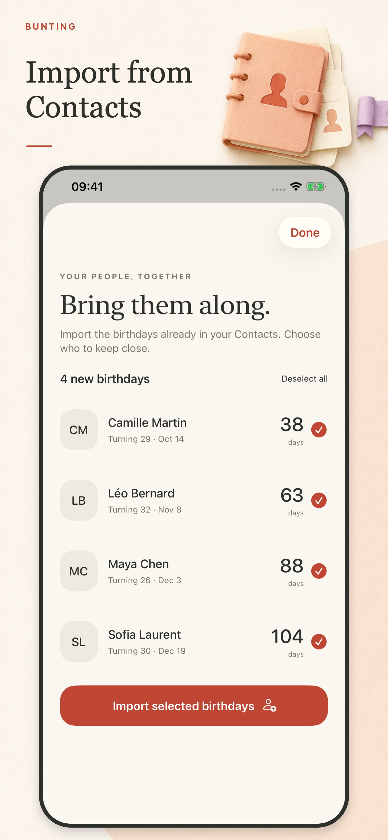 Screenshot 4 of Bunting Birthday Reminder