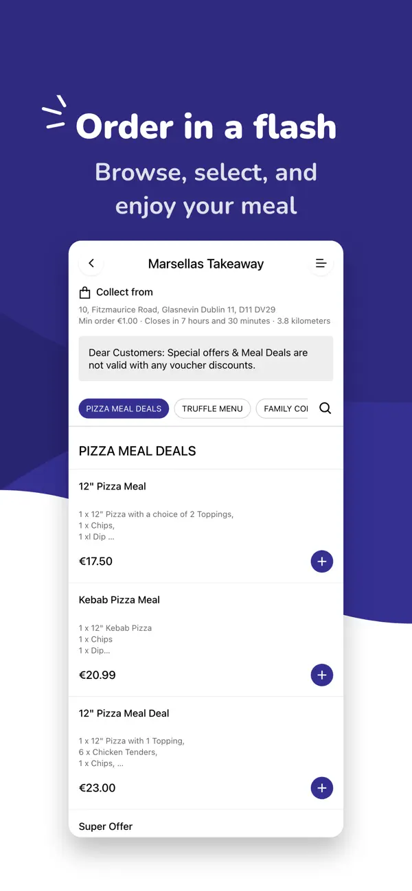 Screenshot #1 pour Marsella's Takeaway App