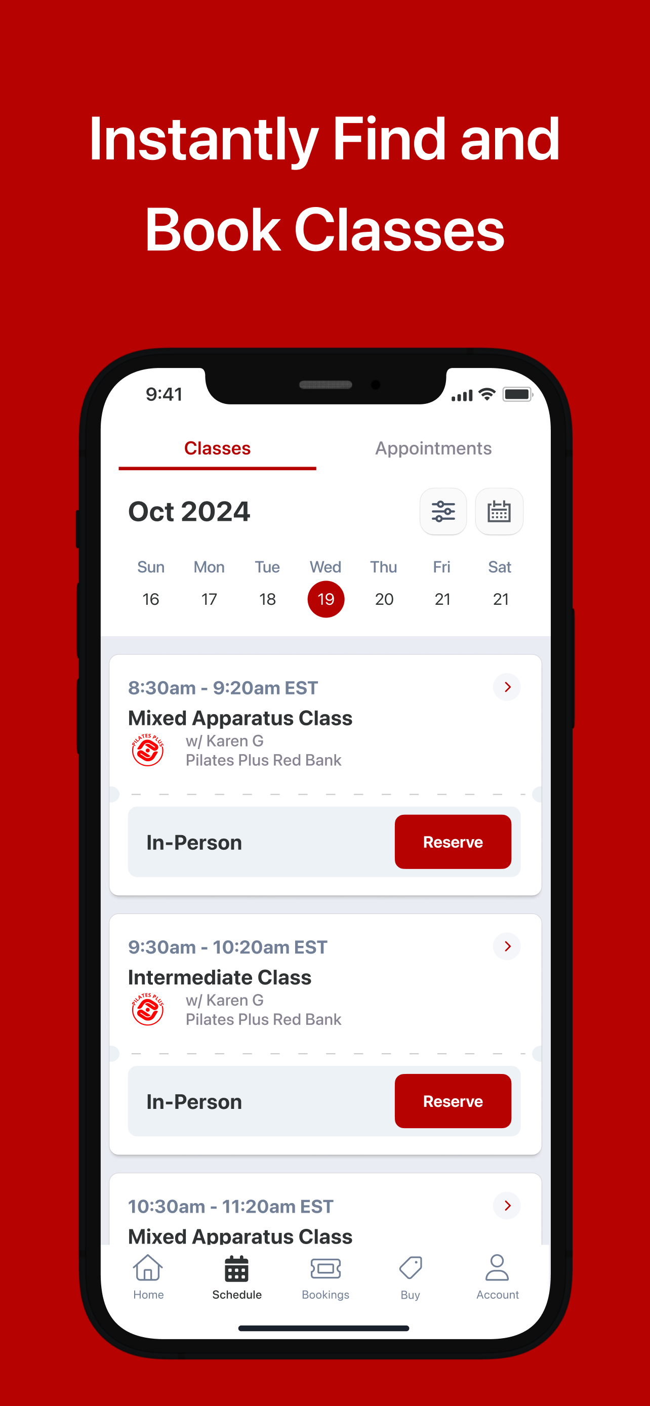 Pilates Plus Red Bank App