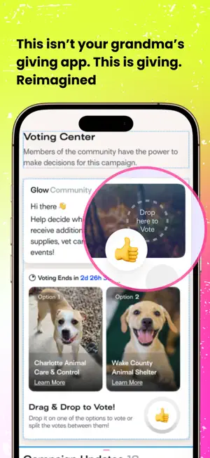 Glow - Giving Communities screenshot 2