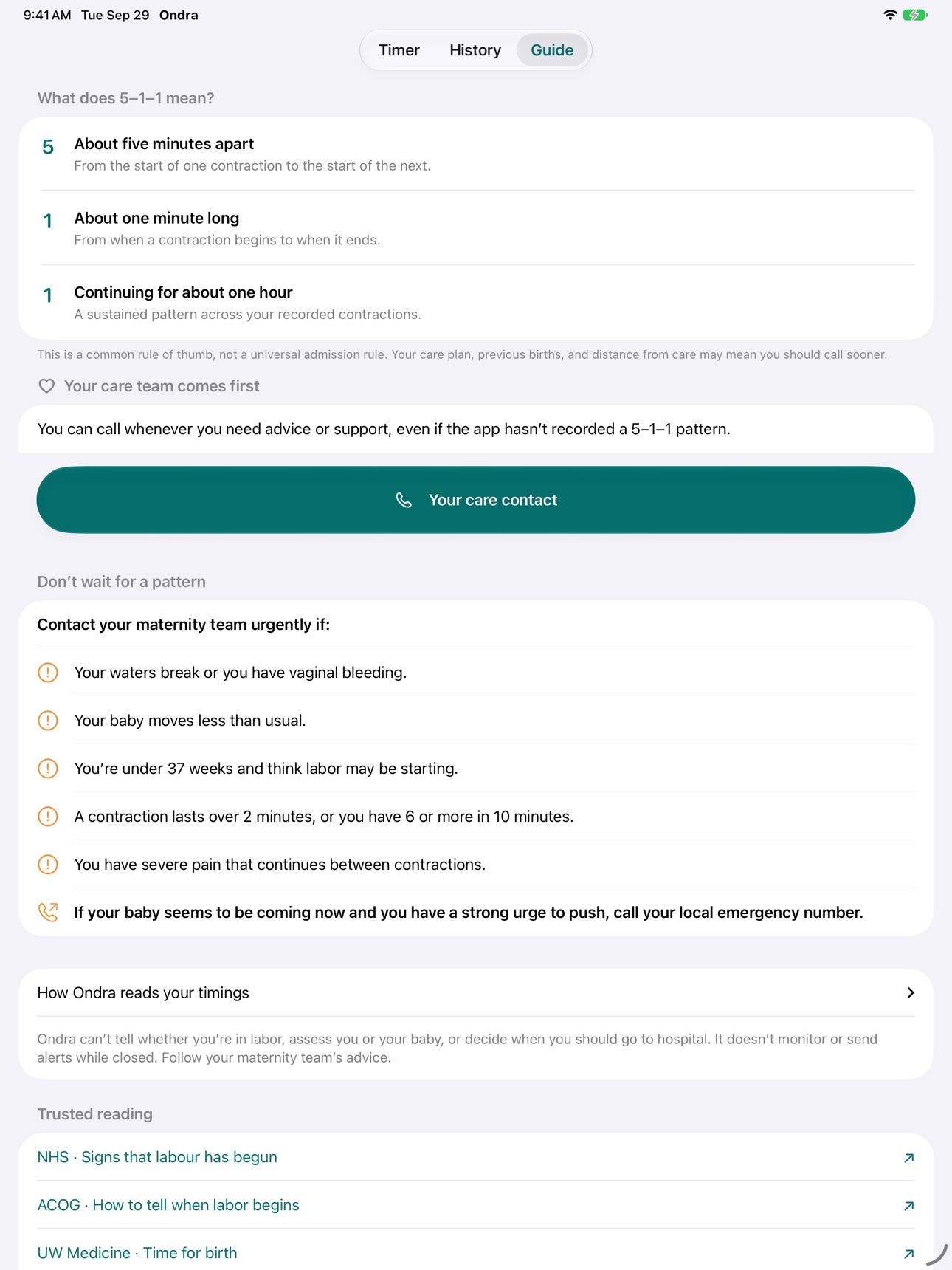 Screenshot 7 of Ondra — Contraction Timer