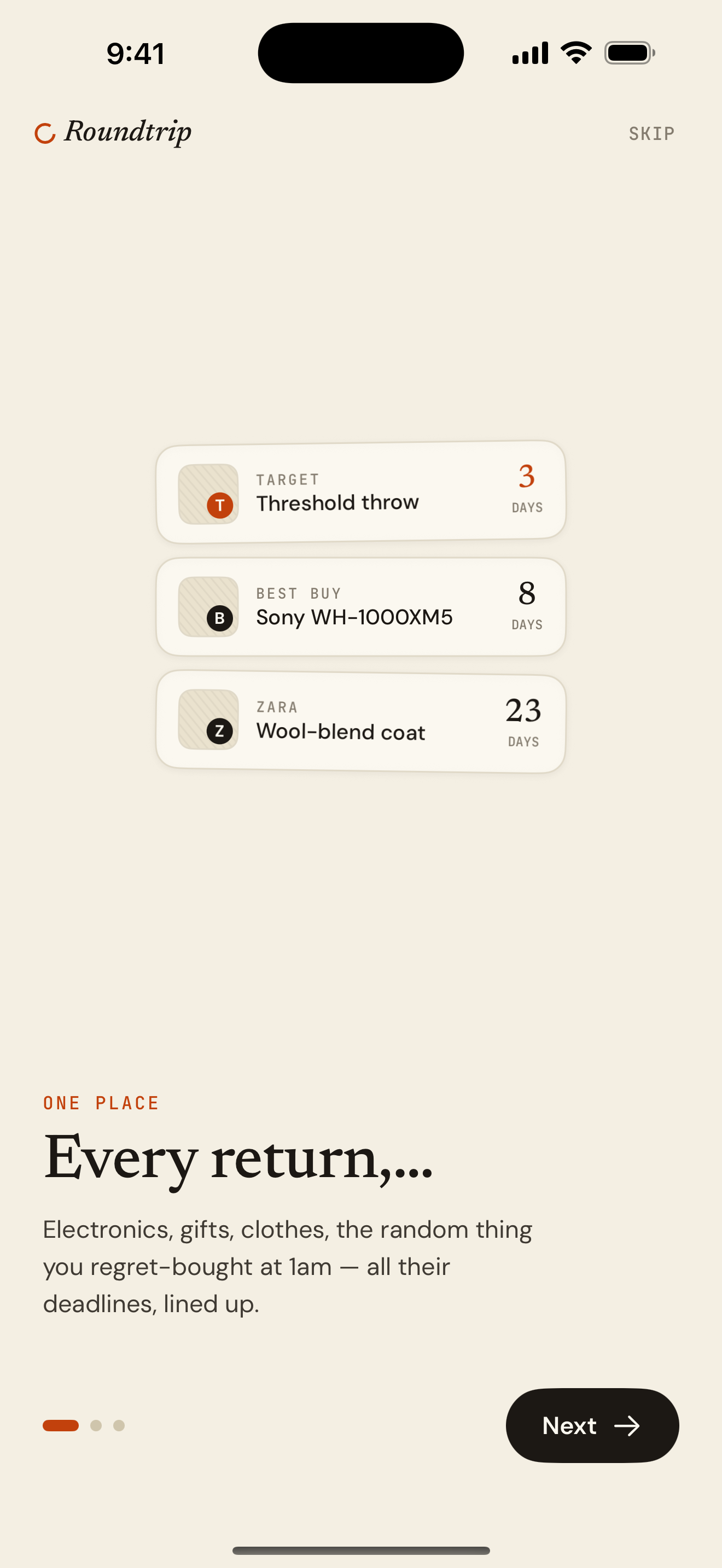 Roundtrip Returns screenshot 4