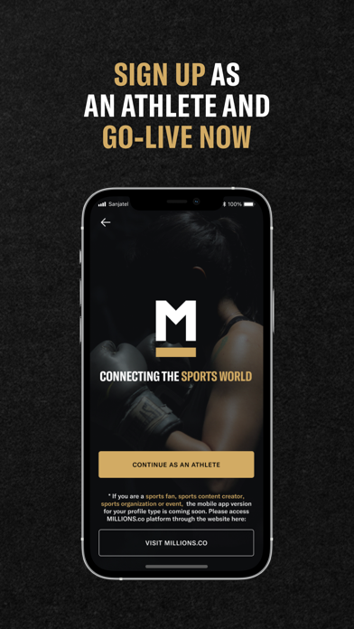 MILLIONS Athletes & Creators Screenshot