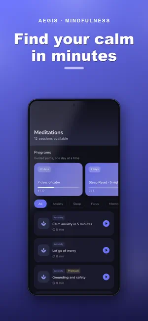 Aegis: Anxiety & Stress Help screenshot 1