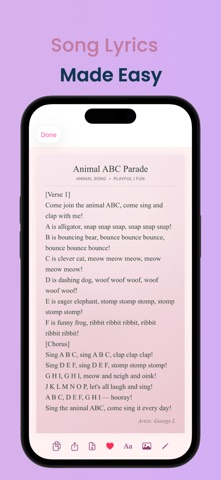 ABC Lyrics: AI Lyric Generator iPhone screenshot