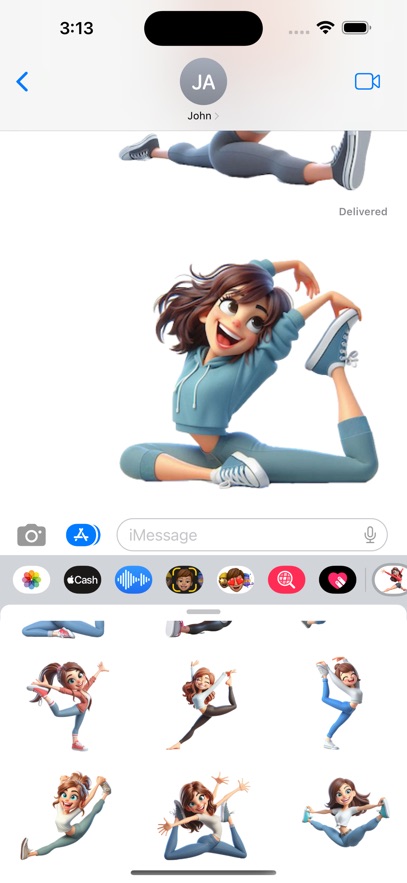 Stretching Woman Stickers