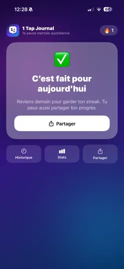 Capture d'écran de 1 Tap Journal – 10s Par Jour sur iPhone 2