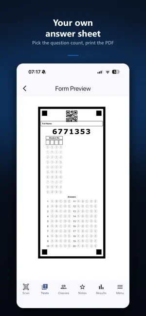HazirTest — OMR Sheet Scanner screenshot 1