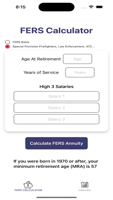 FERS Calculator Screenshot