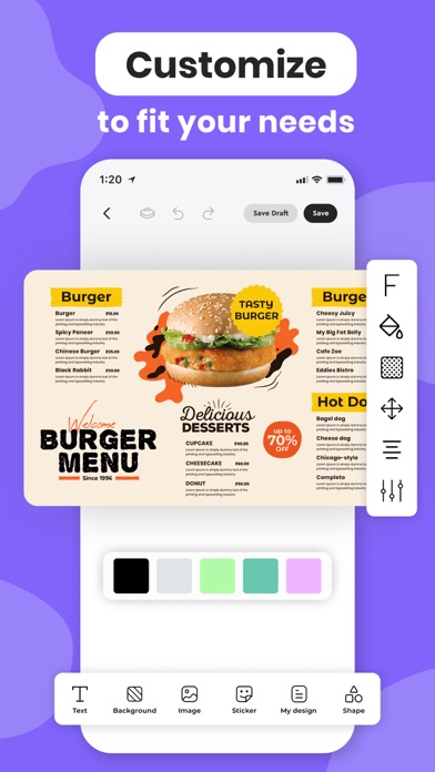 Menu Maker - Design,Templates Screenshot