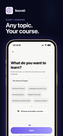 Socrati: AI Course Creator Screenshot 1 of 7