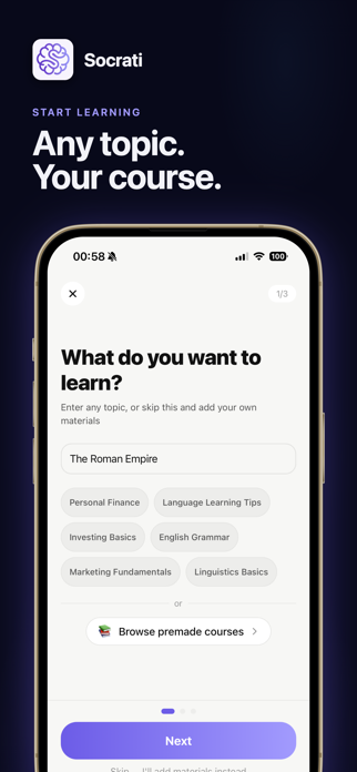 Socrati: AI Course Creator Screenshot 1 of 7