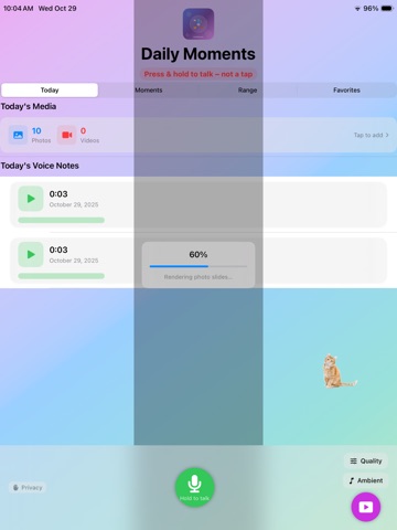 My Daily Moments iPad screenshot