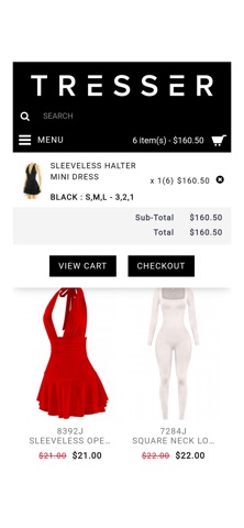 Tresser Clothing Wholesale screenshot