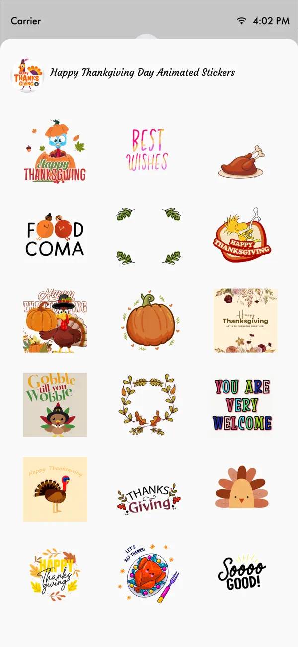 Screenshot #2 pour Animated Thanksgiving Day!