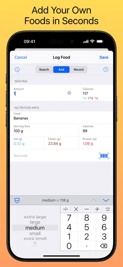 Captura de pantalla de Nutrients & Calories en iPhone 3