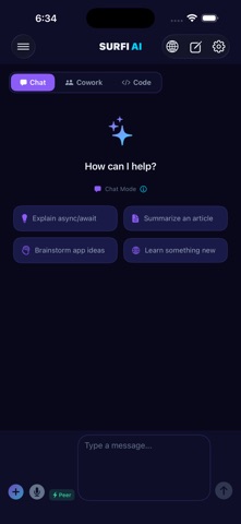 SurfiAI Assistant iPhone screenshot