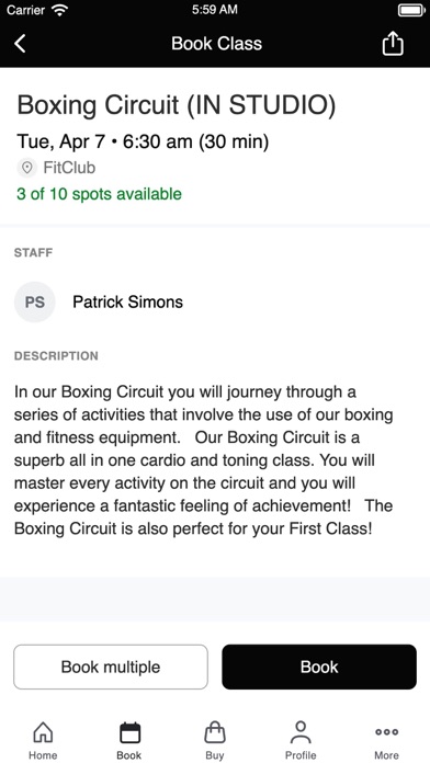 Screenshot #3 pour FitClub Boxing Studio