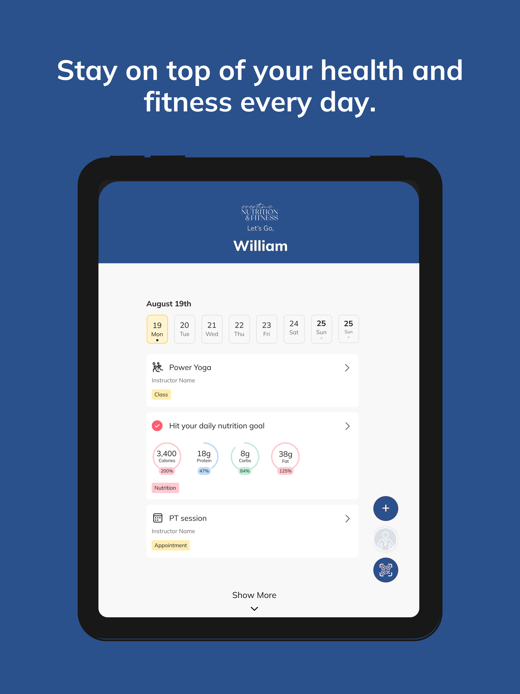 Overtime Nutrition and Fitness