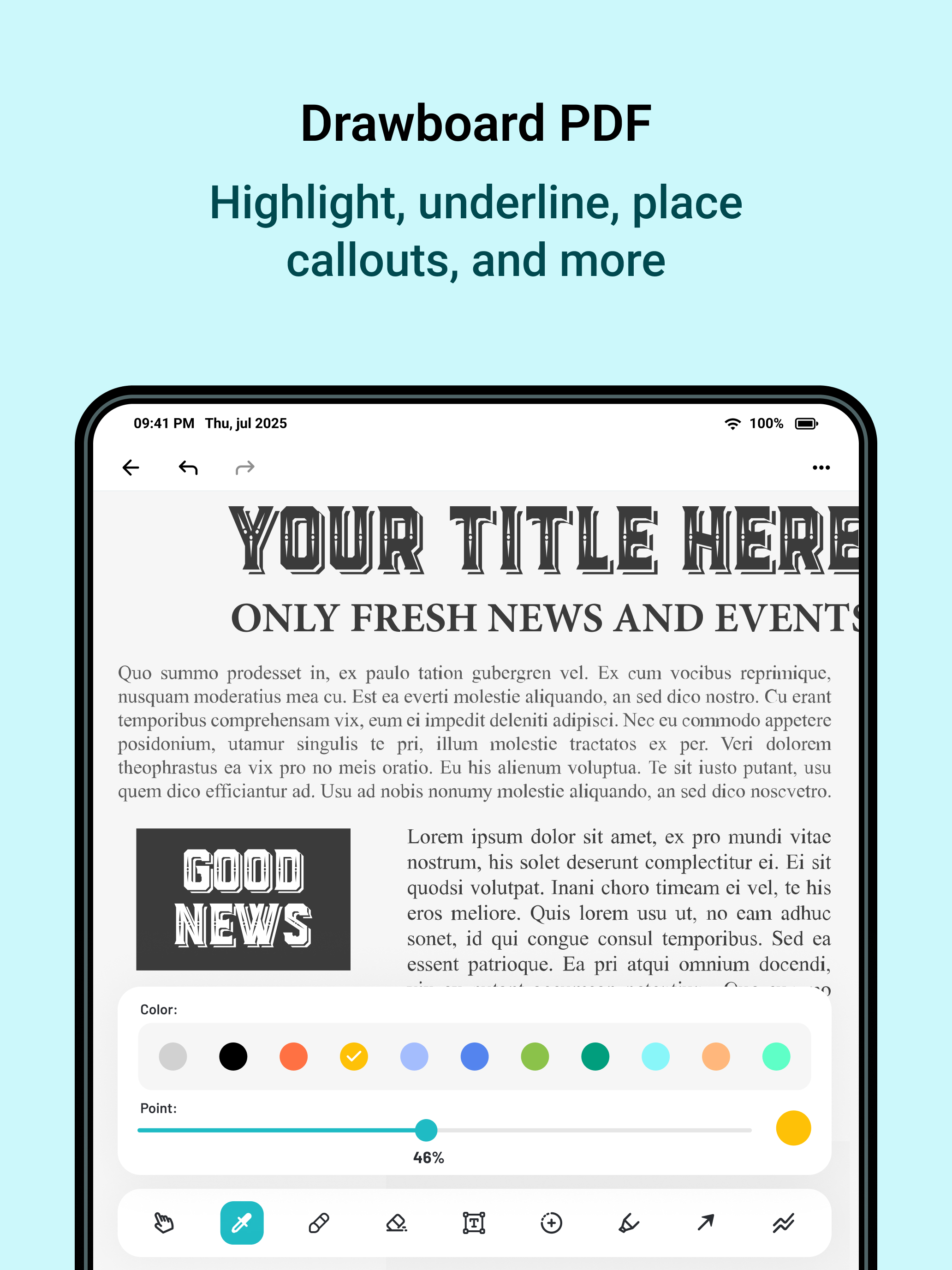 Draw on PDF - Pen, shapes,text screenshot 10