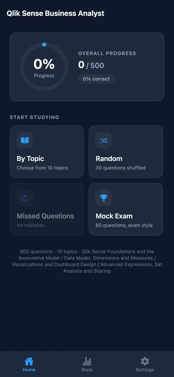 Screenshot #1 pour Qlik Sense BA Exam Prep