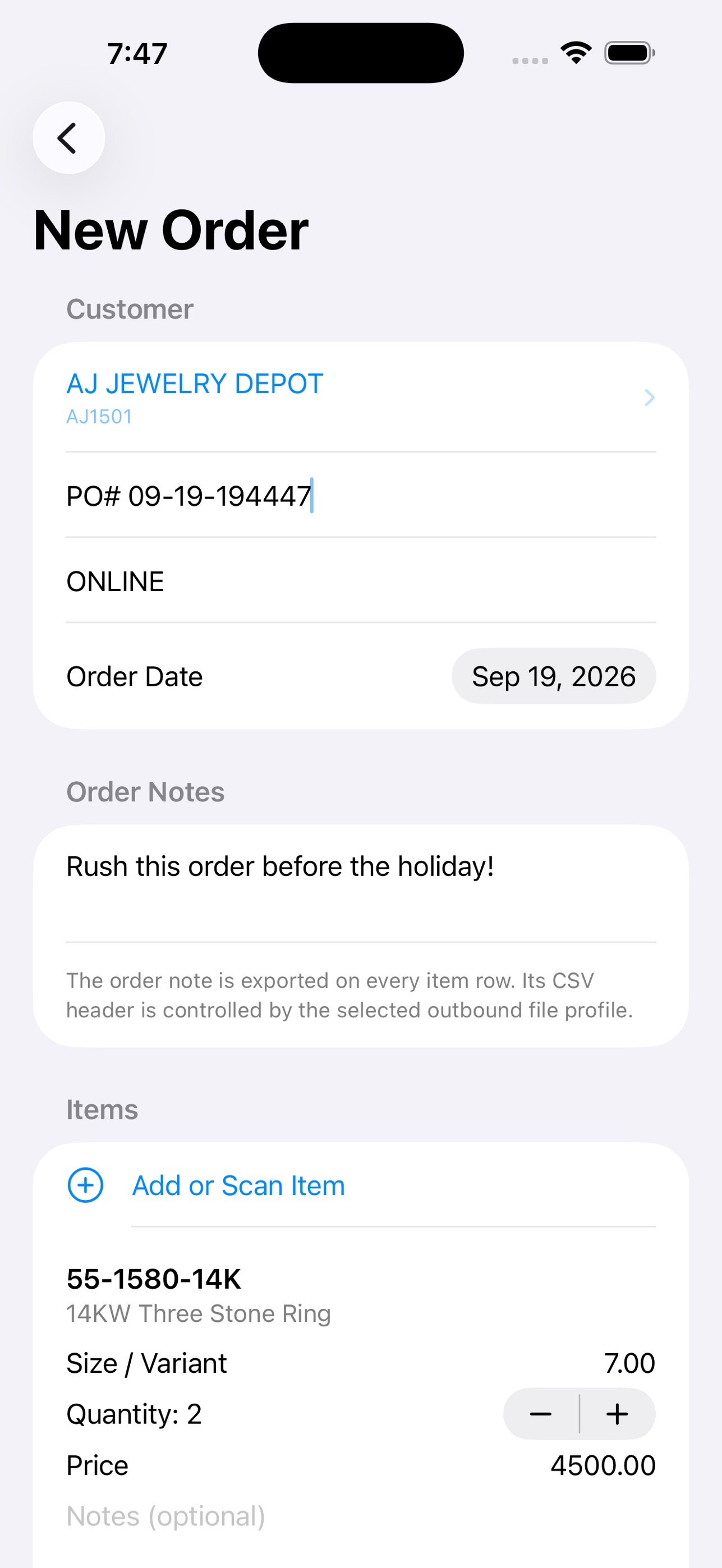 Screenshot 2 of Order to CSV & PDF