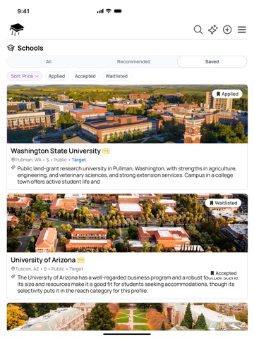 Admisio iPad screenshot
