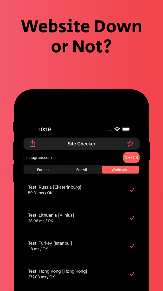 #2. Site Checker: Down Detector (macOS) Podle: Tamara Dudarenko