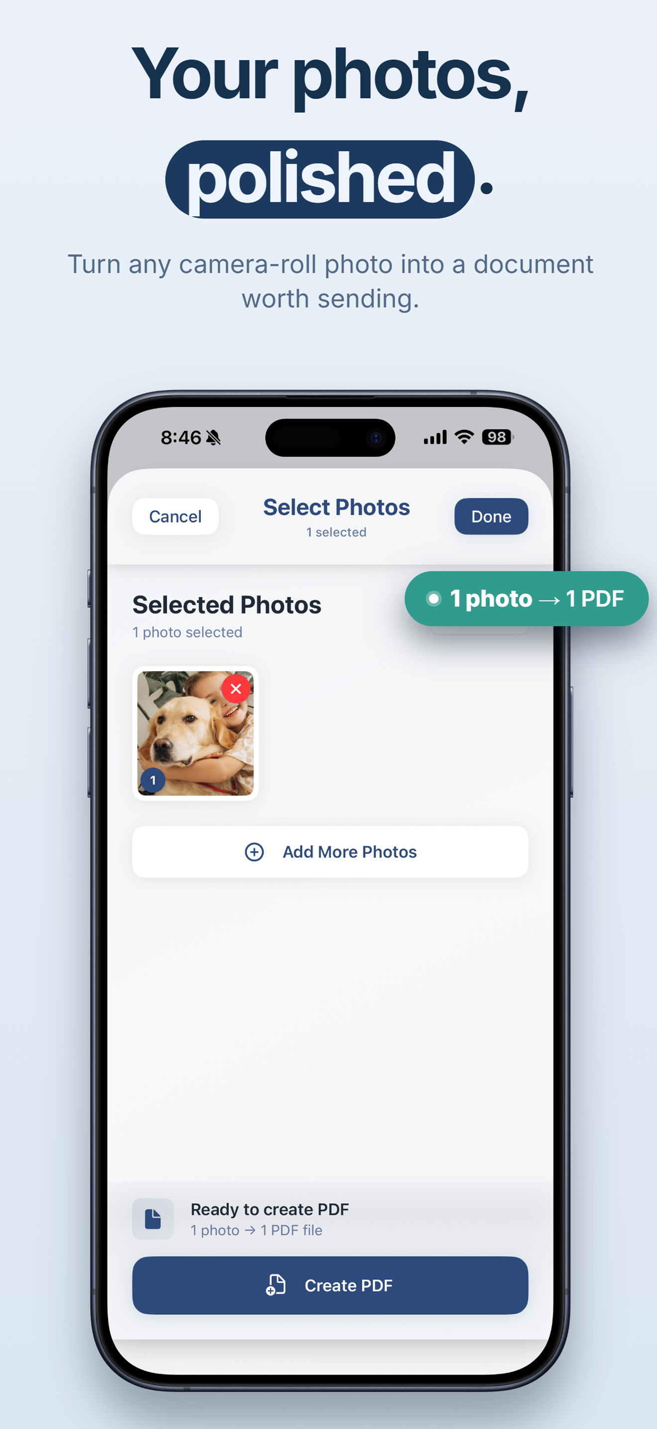 Photos to PDF: PixelPDF