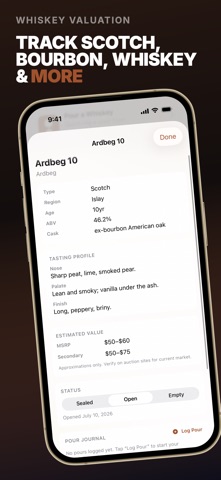 Whiskey Scanner: PourIQ iPhone screenshot