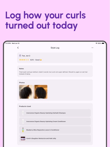 Curl Journal: Haircare Log