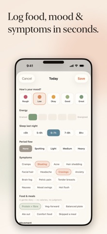 Ovaflow PCOS & Cycle Tracker iPhone screenshot