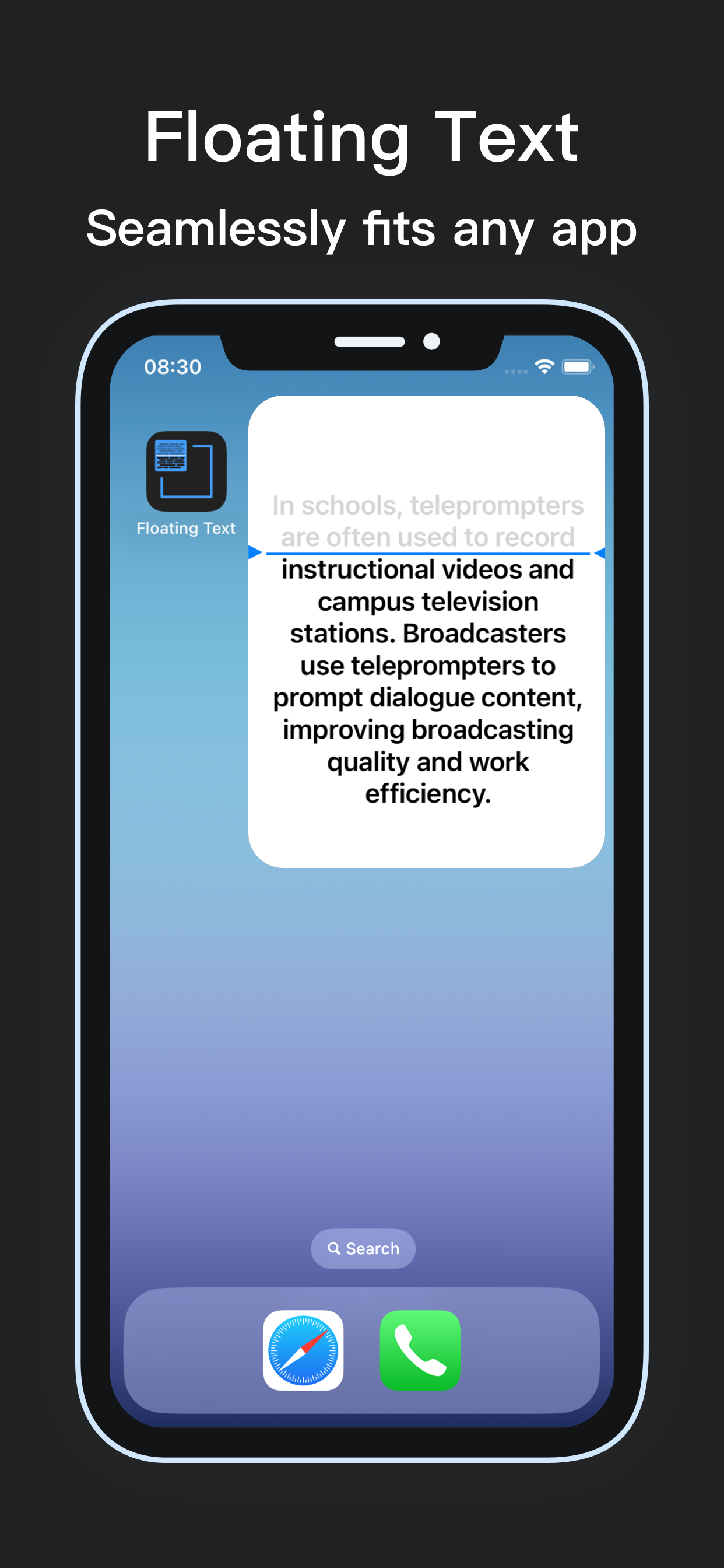Floating Text - Teleprompter