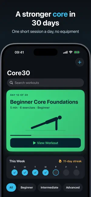 Core30: Ab & Core Workout screenshot 1