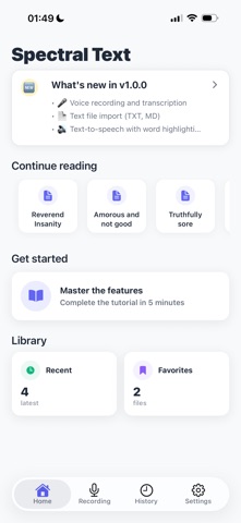 Spectral Text: Voice to Text iPhone screenshot