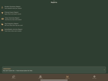 QuickNotes Teacher iPad screenshot