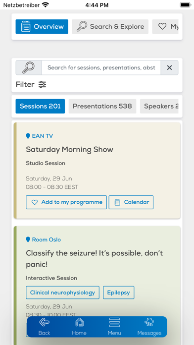 EAN Congress Screenshot